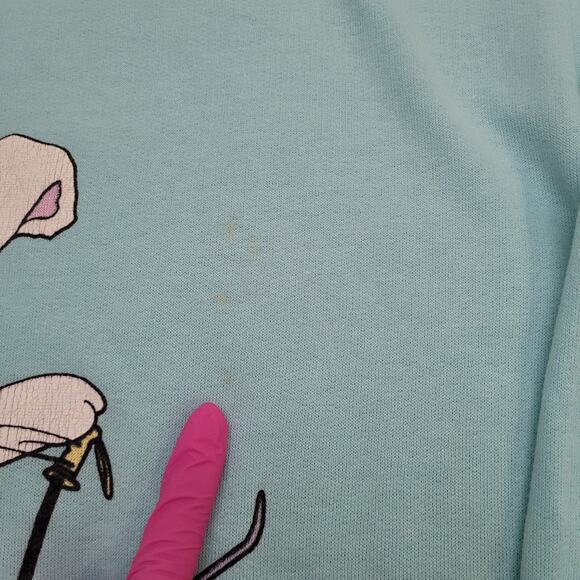 Vintage 80s Bunny Skiing Sweatshirt Womens XL 22x22 Boxy USA - Picture 8 of 15